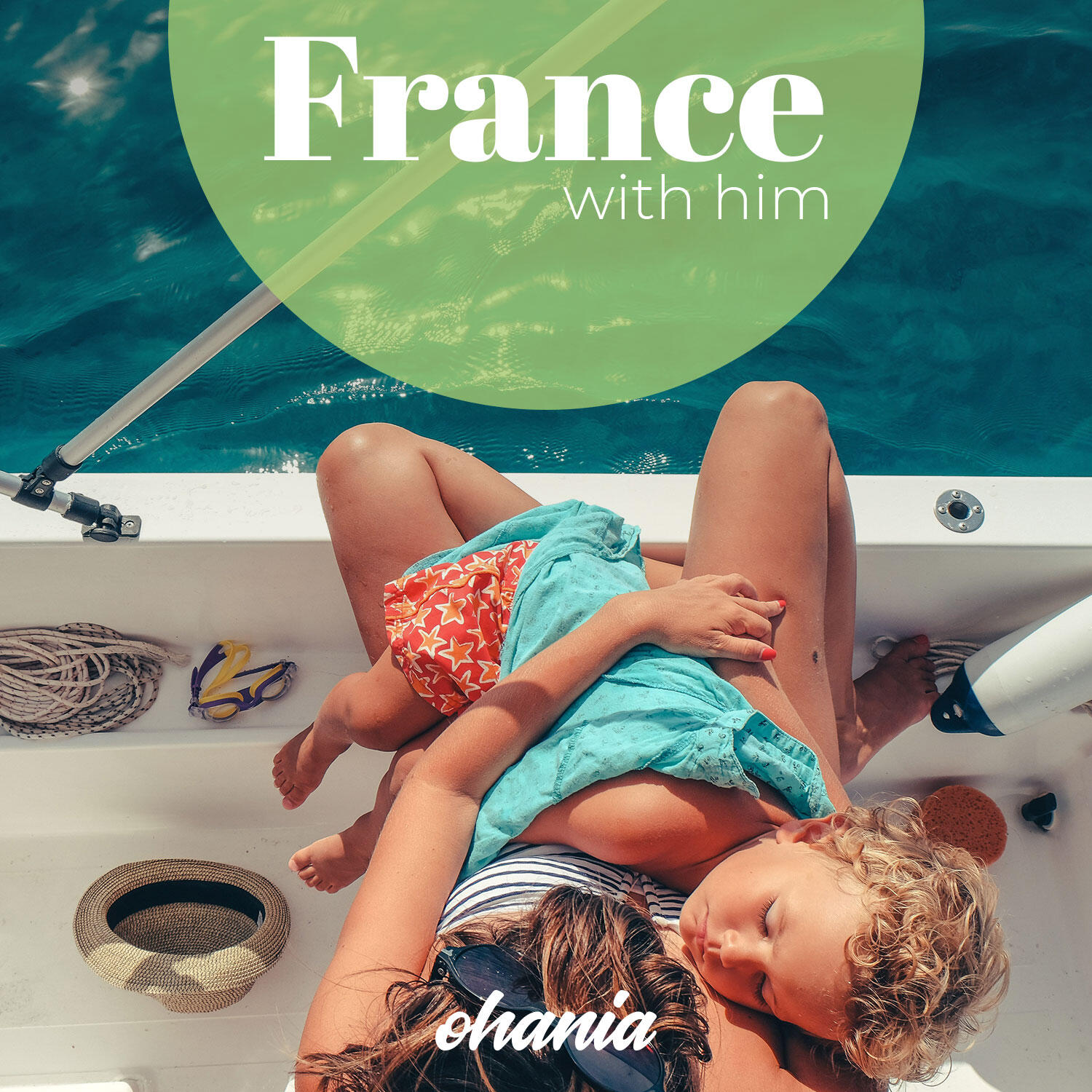Mother and son resting on a ship: France With Him
