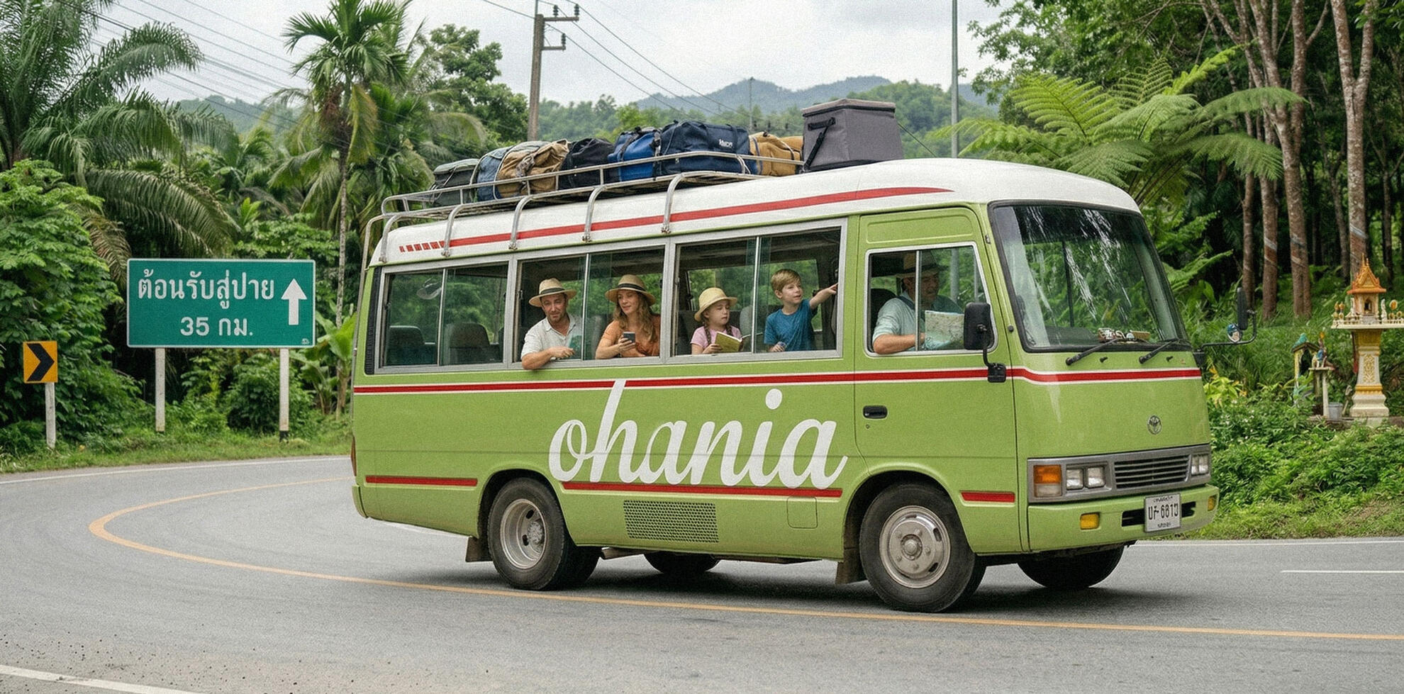 Ohania SM5 Family in Thailand in a van