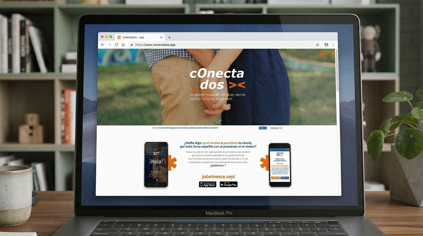 Conectados Web Conectados website mockup on a laptop