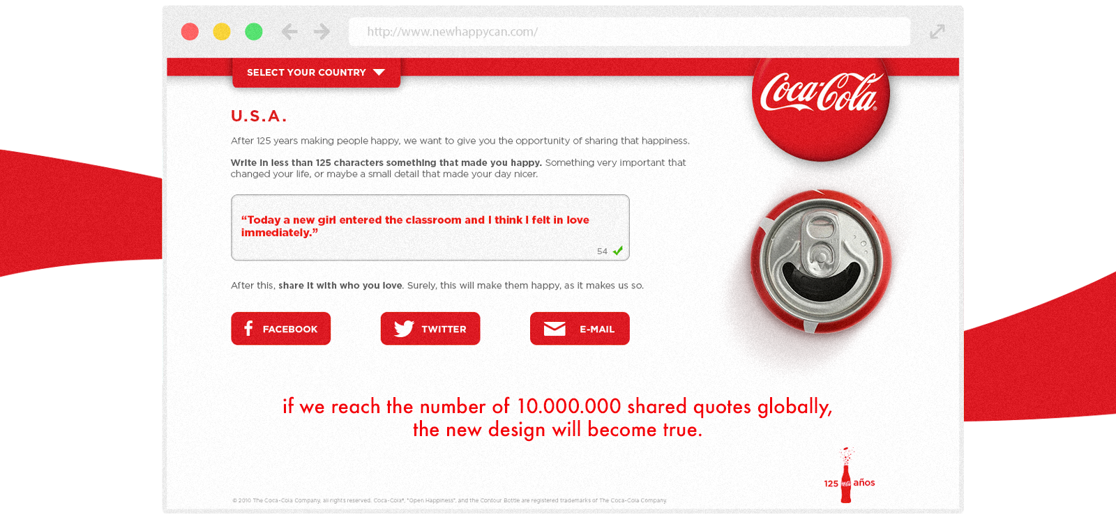 Happy Can Website Mockup of the campaign landing